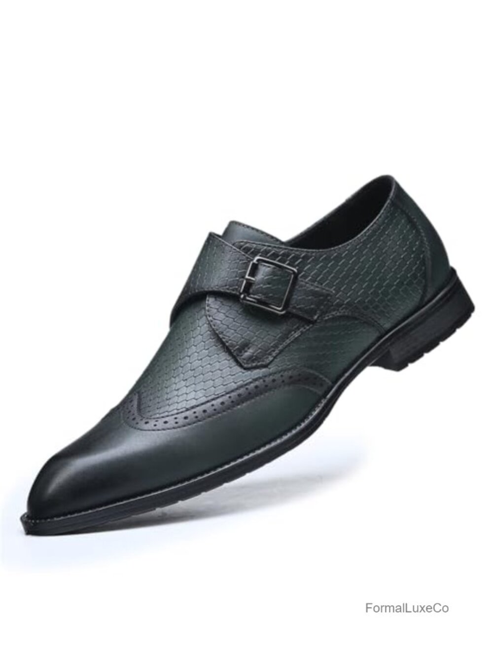 Men's Wingtip Monk Strap Leather Loafers Slip-On Dress Shoes